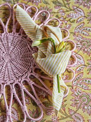 Round Easter tablecloth with Indian Summer print