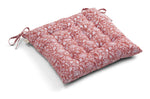 Square seat cushion with Margerita print in Summer Red