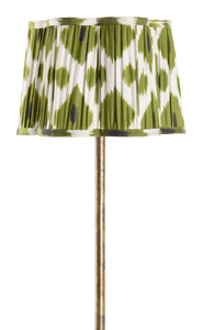 Silk Lampshade Scallop with Ikat print in Green