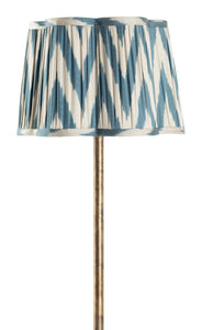 Silk Lampshade Scallop with Ikat print in Blue