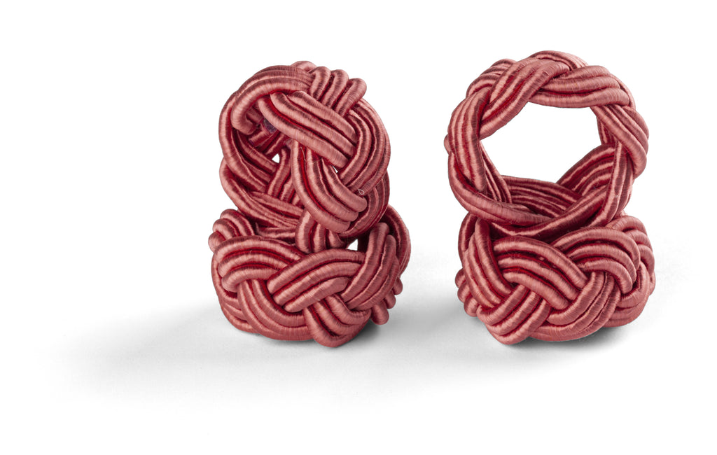 Pleated napkin rings in Summer Red