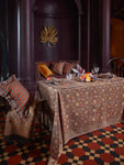 Tangier Pomegranate tablecloth in Rusty Red & Grey