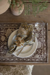 Napkin Rings with Flower in Natural Beige
