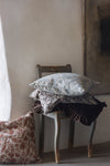 Linen cushion with Parrot Open in Blue