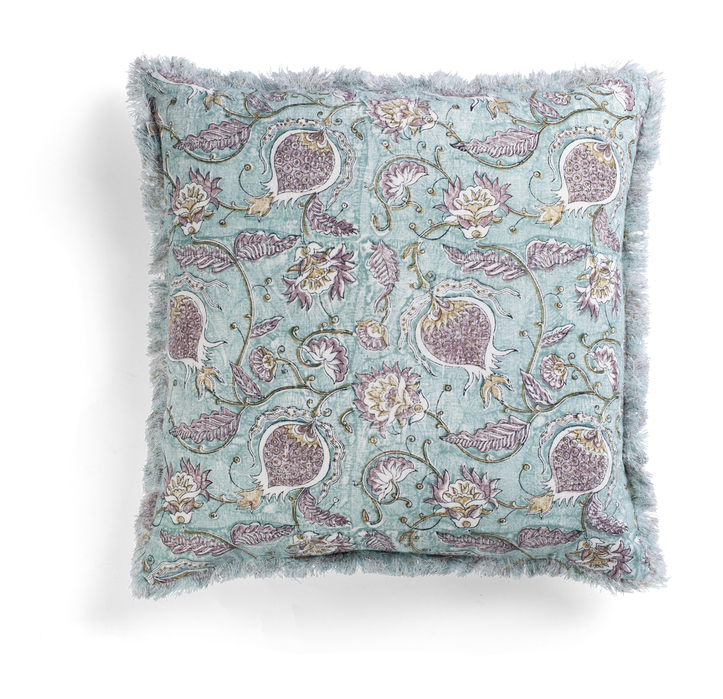 Pomegranate Cushion in Turquoise