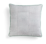 Cushion with turquoise and purple stripes