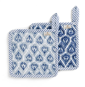 Kalini potholders in Navy Blue