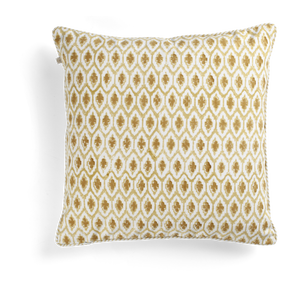 Cushion with Cross print in Yellow Olive
