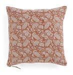 Linen cushion with Jodhpur print in Terracotta