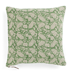 Linen cushion with Jodhpur print in Green