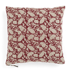 Linen cushion with Jodhpur print in Red