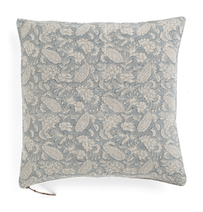 Linen cushion with Jodhpur print in Dusty Blue