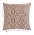 Linen cushion with Jaipur print in Terracotta