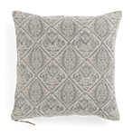 Linen cushion with Jaipur print in Dusty Blue