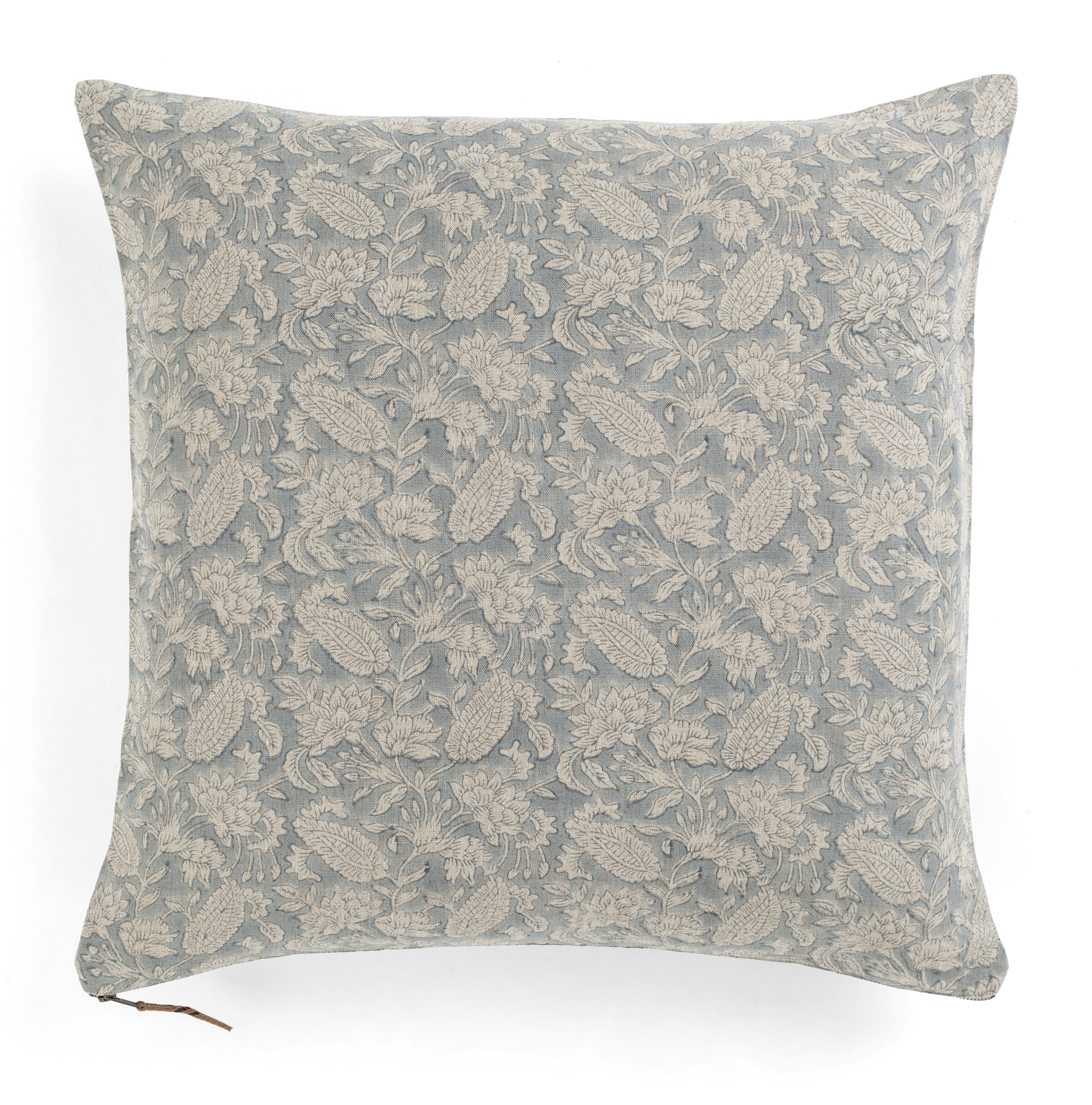 Linen cushion with Jodhpur print in Dusty Blue