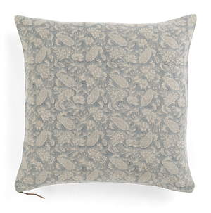 Linen cushion with Jodhpur print in Dusty Blue