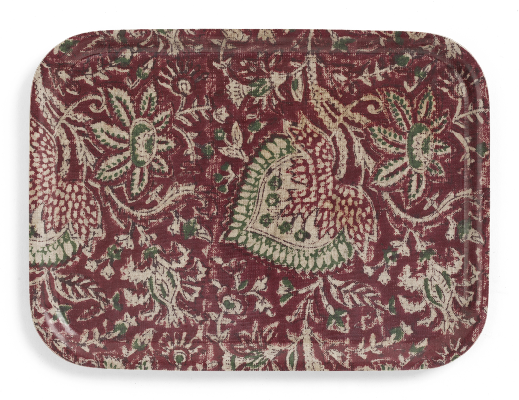 Tray with Oriental print in Red