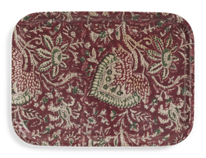 Tray with Oriental print in Red