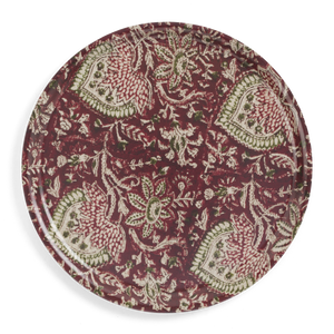 Round Tray with Oriental print in Red