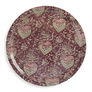 Round Tray with Oriental print in Red