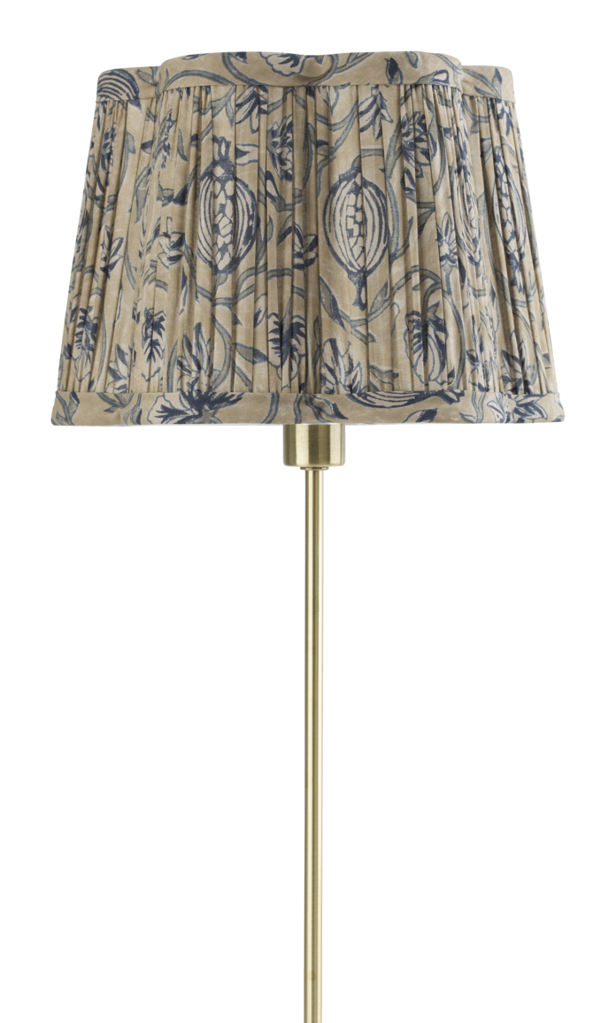 Lampshade Scallop with Tangier Pomegranate print in Beige & Blue