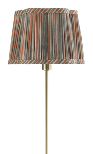 Lampshade Scallop with Stripe print in Rusty Red & Grey