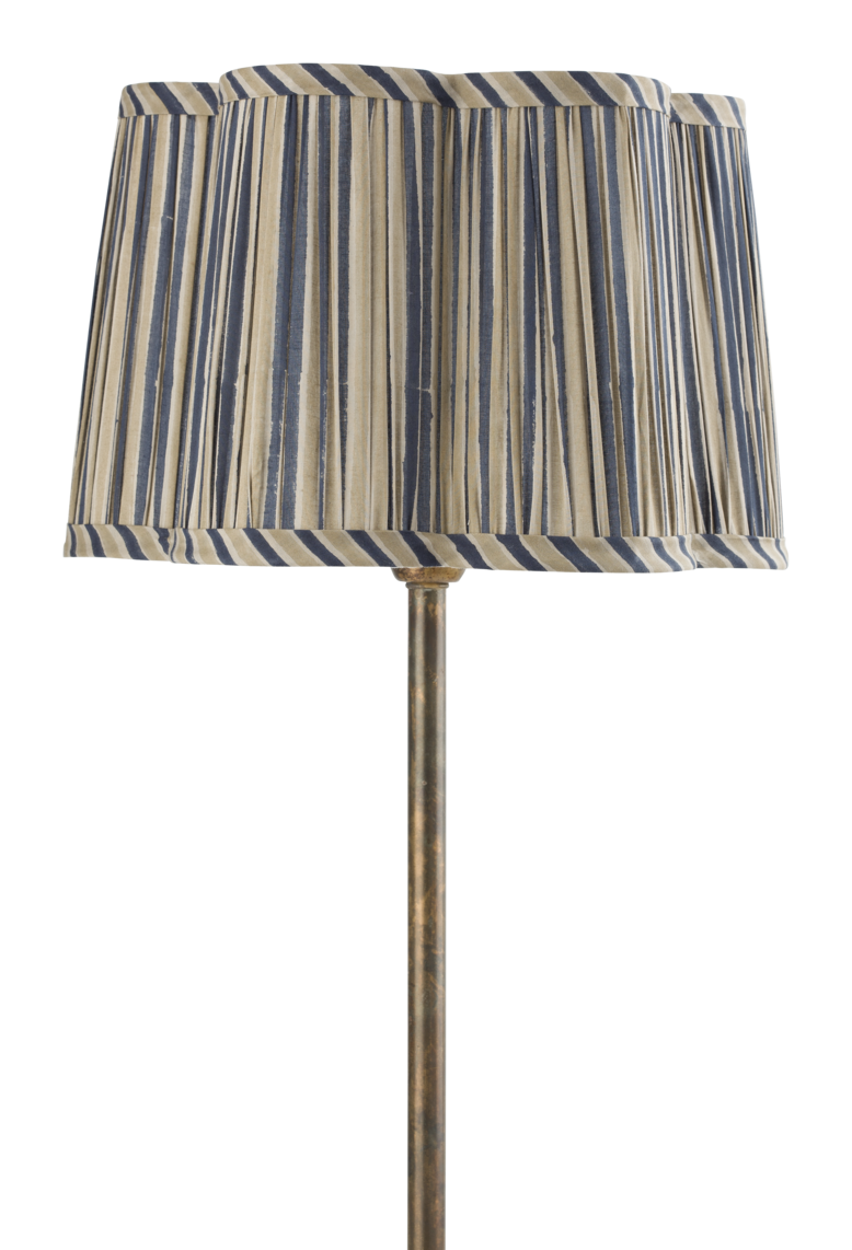 Lampshade Scallop with Stripe print in Beige & Blue