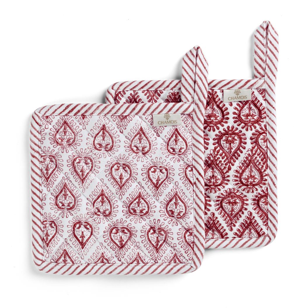 Kalini potholders in Red