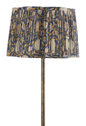 Lampshade Scallop with Tangier Pomegranate print in Navy Blue & Ochre