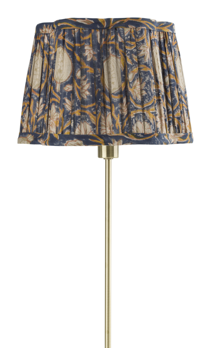 Lampshade Scallop with Tangier Pomegranate print in Navy Blue & Ochre