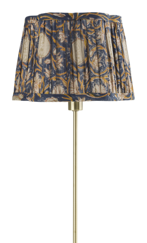 Lampshade Scallop with Tangier Pomegranate print in Navy Blue & Ochre