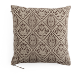 Linen cushion with Jaipur print in Brown