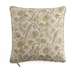 Linen cushion with Parrot Open in Ochre