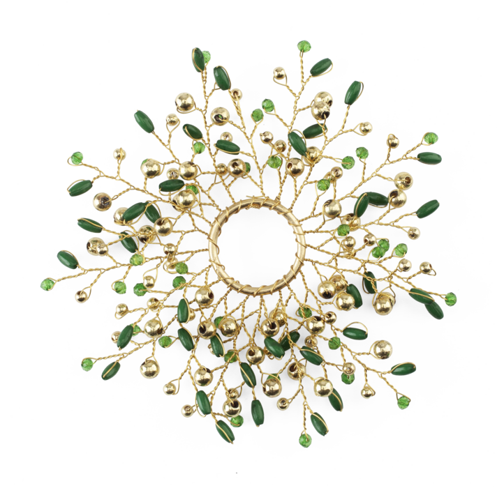 Beaded Candle Ring in Green