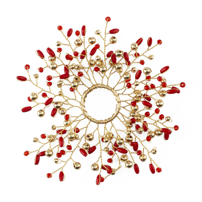 Beaded Candle Ring in Red