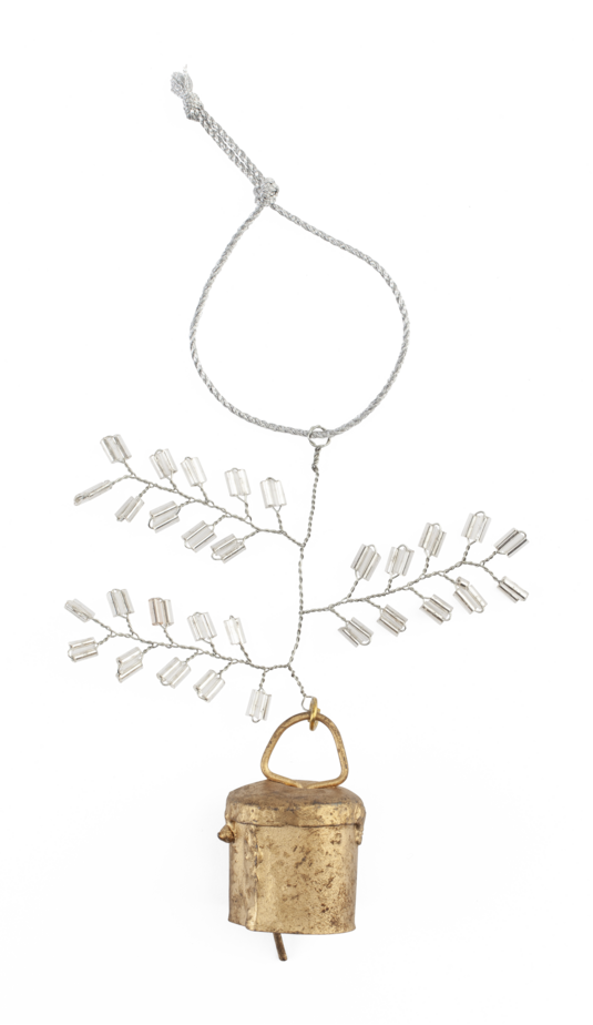 Hanging Ornament with Bell in Gold