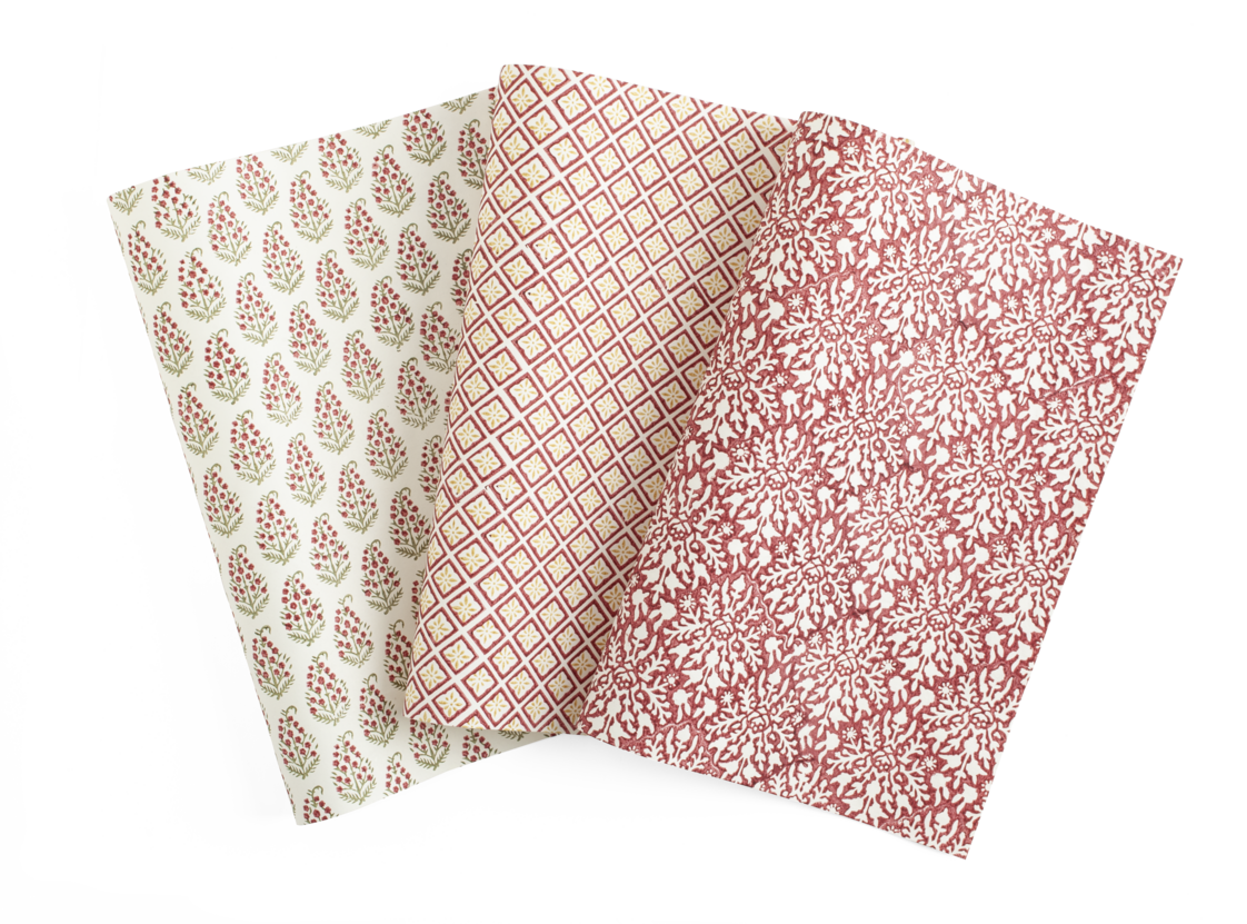 Wrapping Paper with Mixed Print in Red