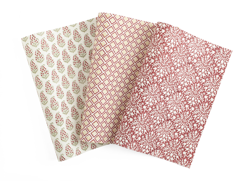 Wrapping Paper with Mixed Print in Red