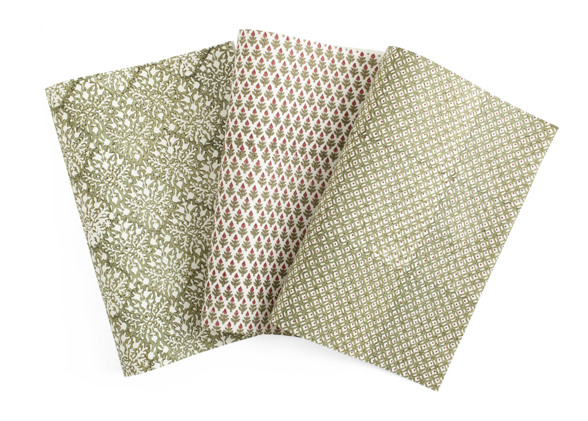 Wrapping Paper with Mixed Print in Green