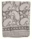 Linen tablecloth with Big Paisley® print in Grey