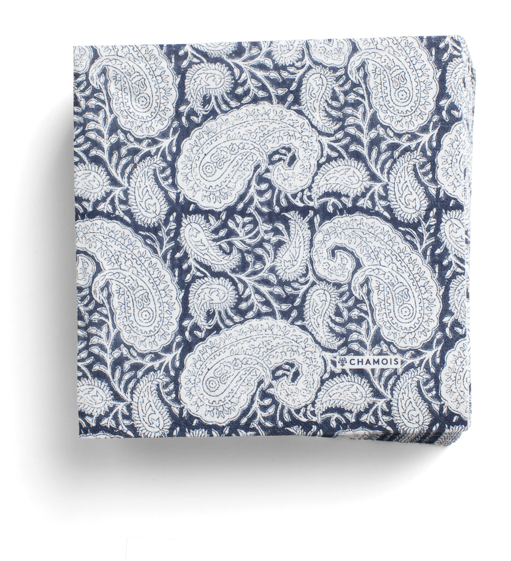 Paper Napkins Big Paisley® in Navy Blue