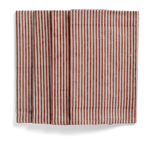 Stripe Napkins in Spicy Red on natural base