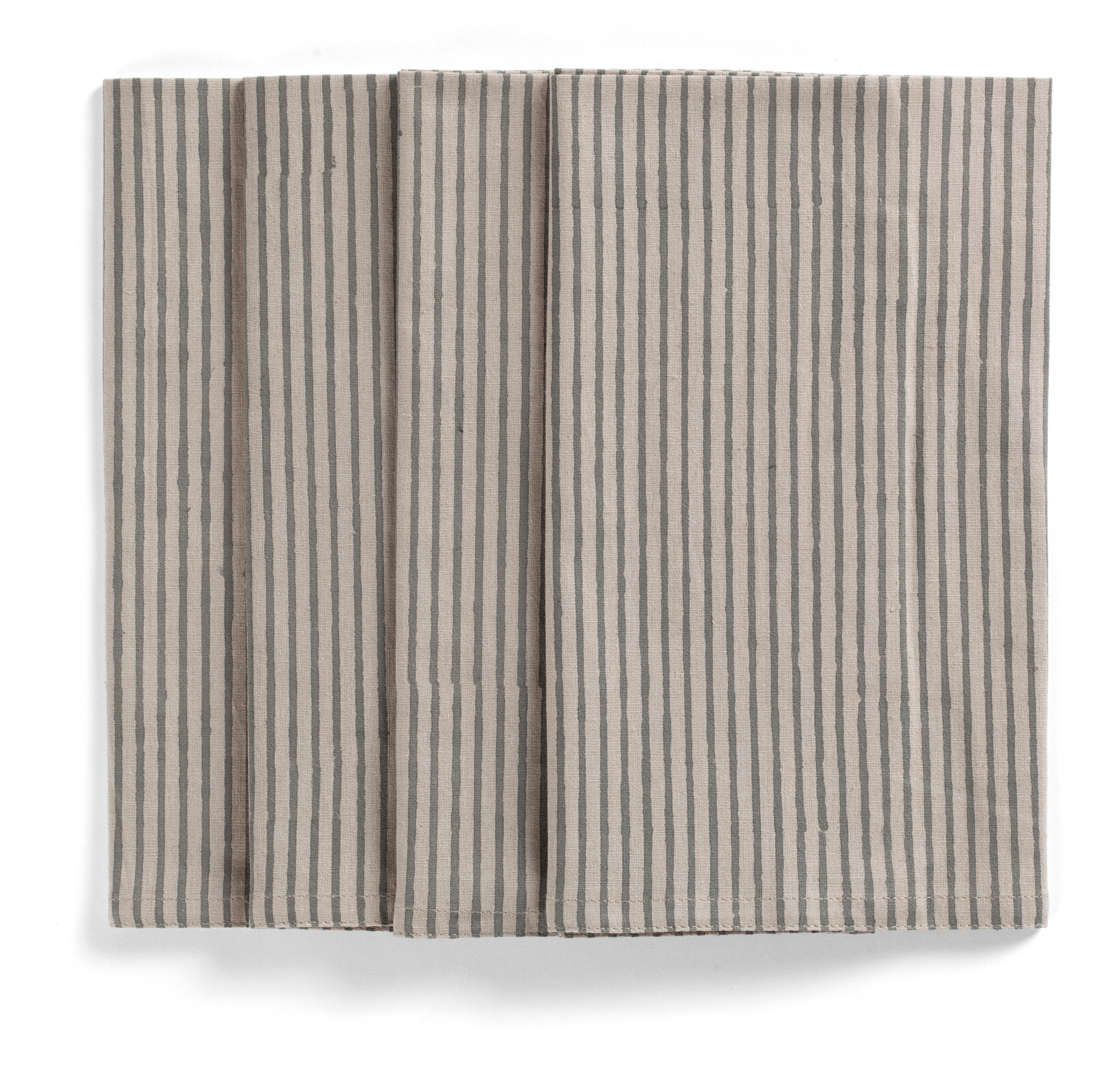 Stripe Napkins in Grey on natural base