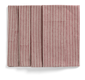 Stripe Napkins in Red on natural base