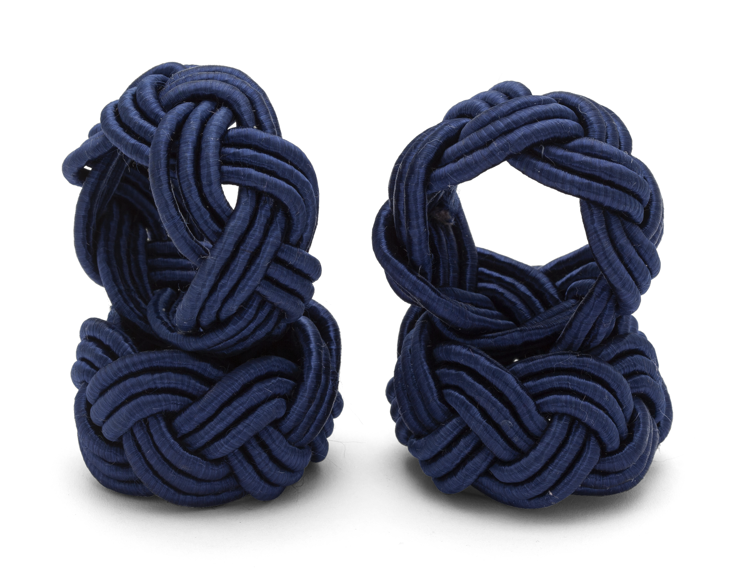 Pleated napkin rings in Navy Blue