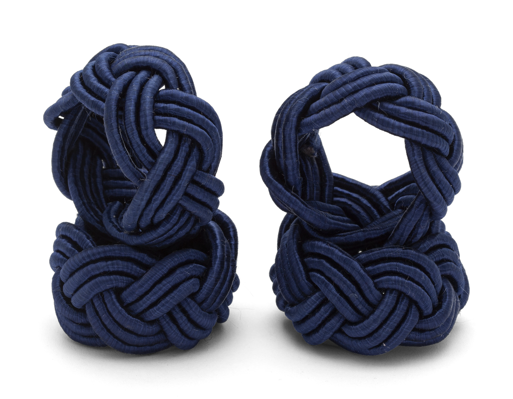 Pleated napkin rings in Navy Blue