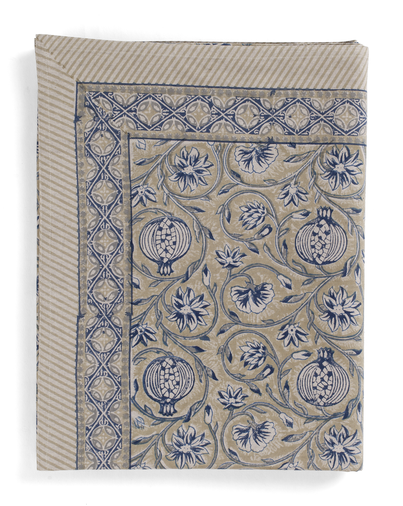 Tangier Pomegranate tablecloth in Beige & Blue