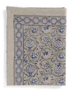 Tangier Pomegranate tablecloth in Beige & Blue