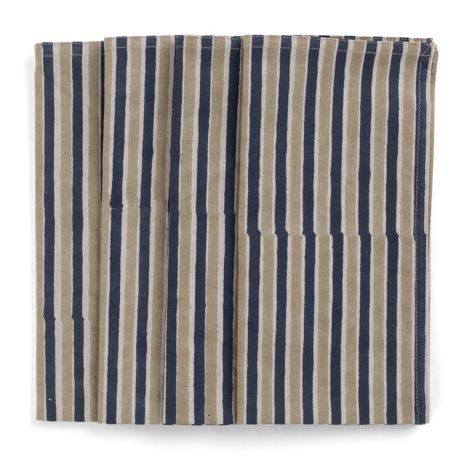 Napkins with Stripe Multi print in Beige & Blue