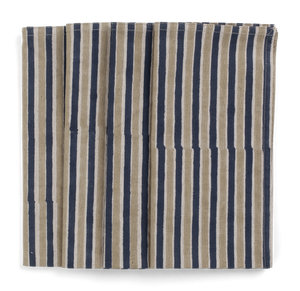 Napkins with Stripe Multi print in Beige & Blue